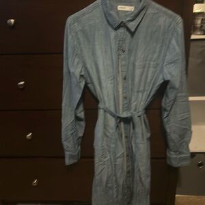 Sonoma denim button down dress with tie